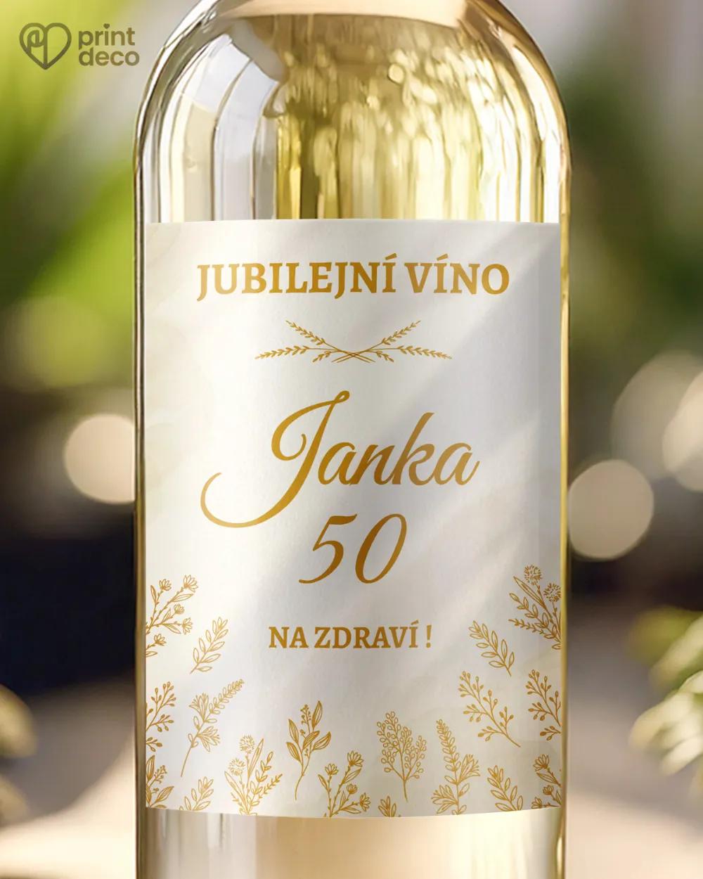 Etikety na láhve Zlaté květiny II.