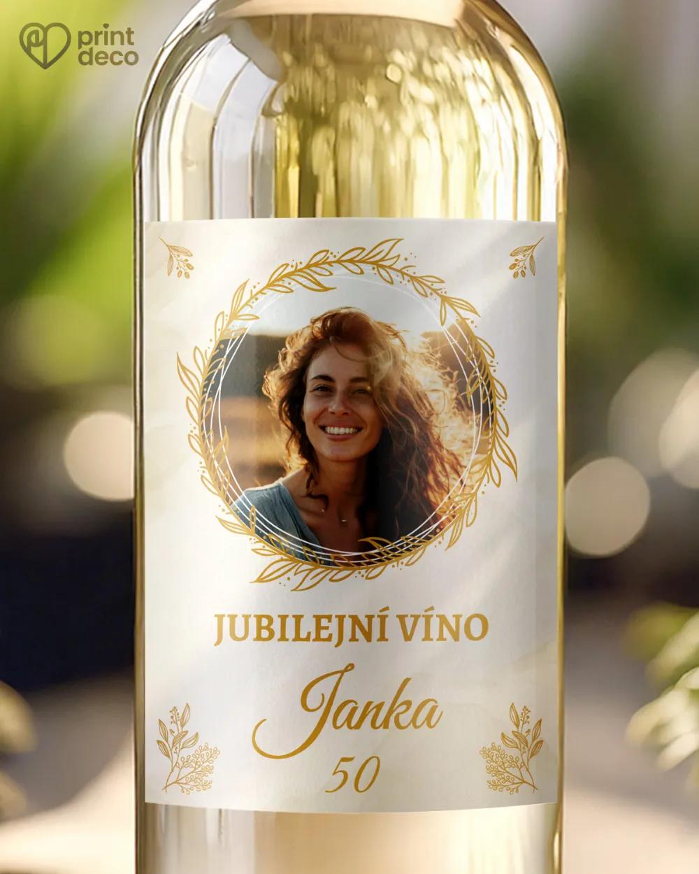 Etikety na láhve Zlaté květiny II. s fotografií
