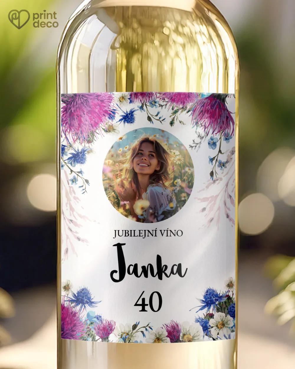 Etikety na láhve Polní květiny II. s fotografií