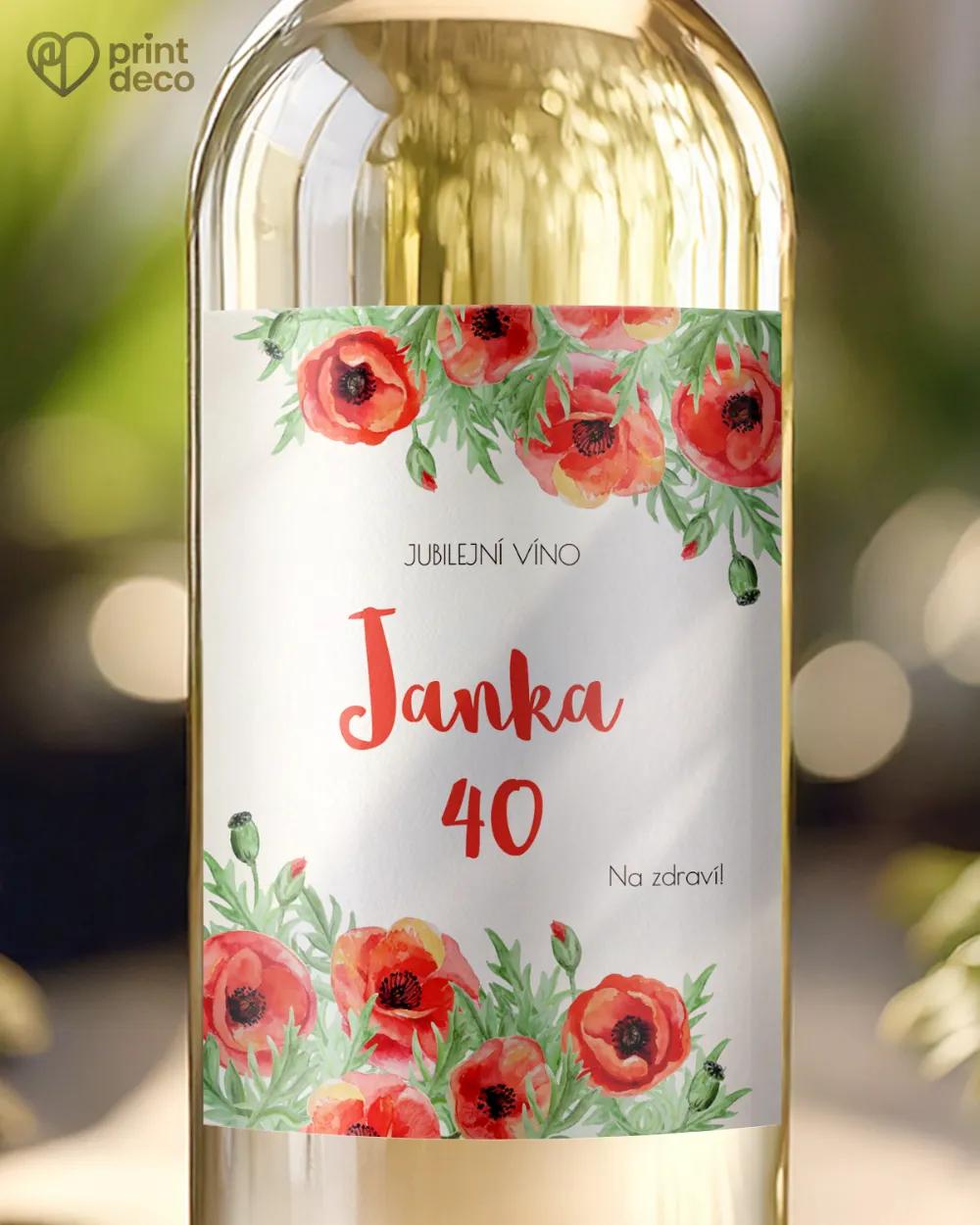 Etikety na láhve Polní máky I.