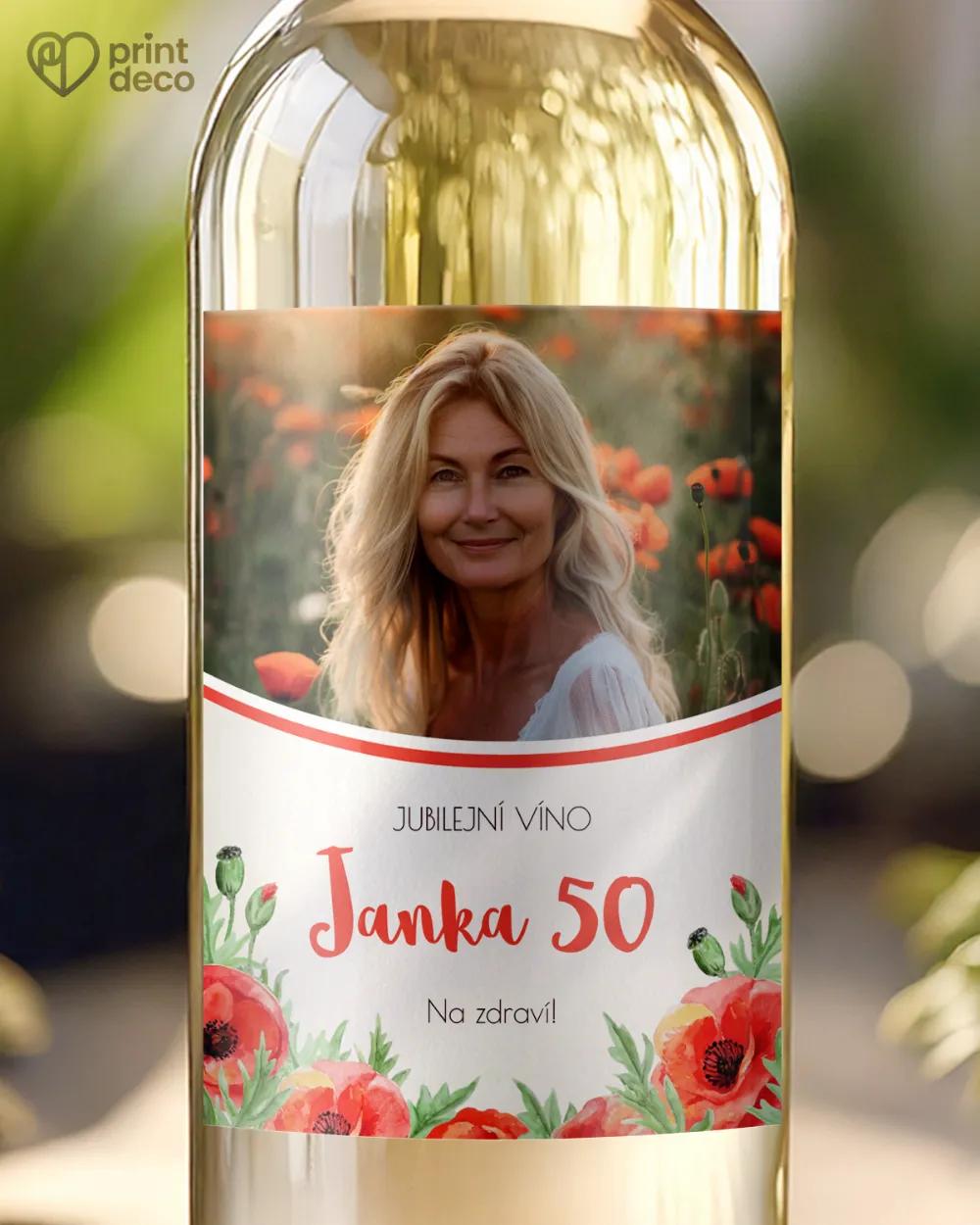 Etikety na láhve Polní máky I. s fotografií