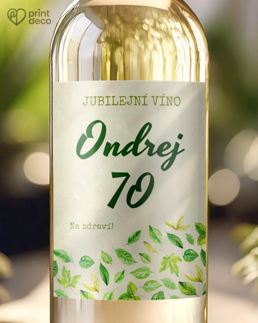 Etikety na láhve Zelené listy