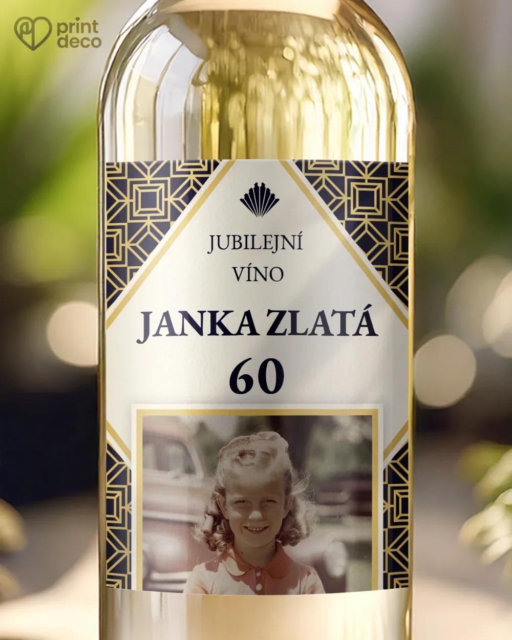 Etikety na láhve Art Deco II. s fotografií