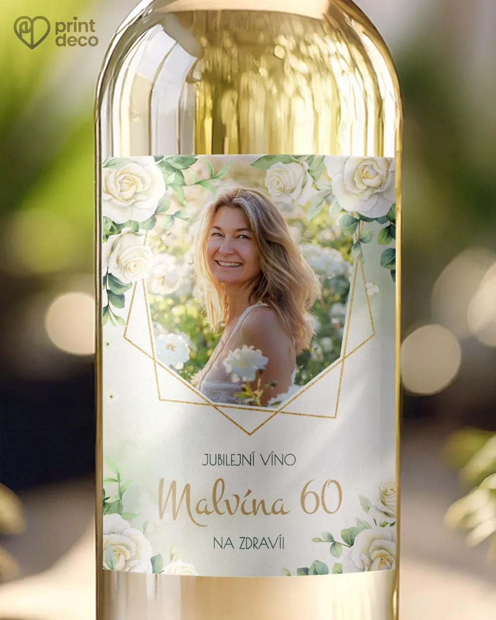 Etikety na láhve Růže V. s fotografií