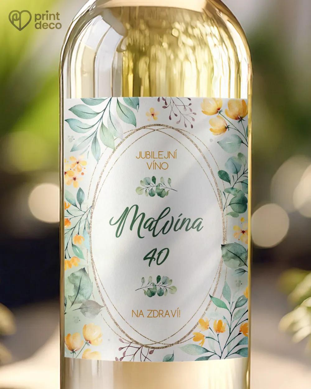 Etikety na láhve Žluté kvítky