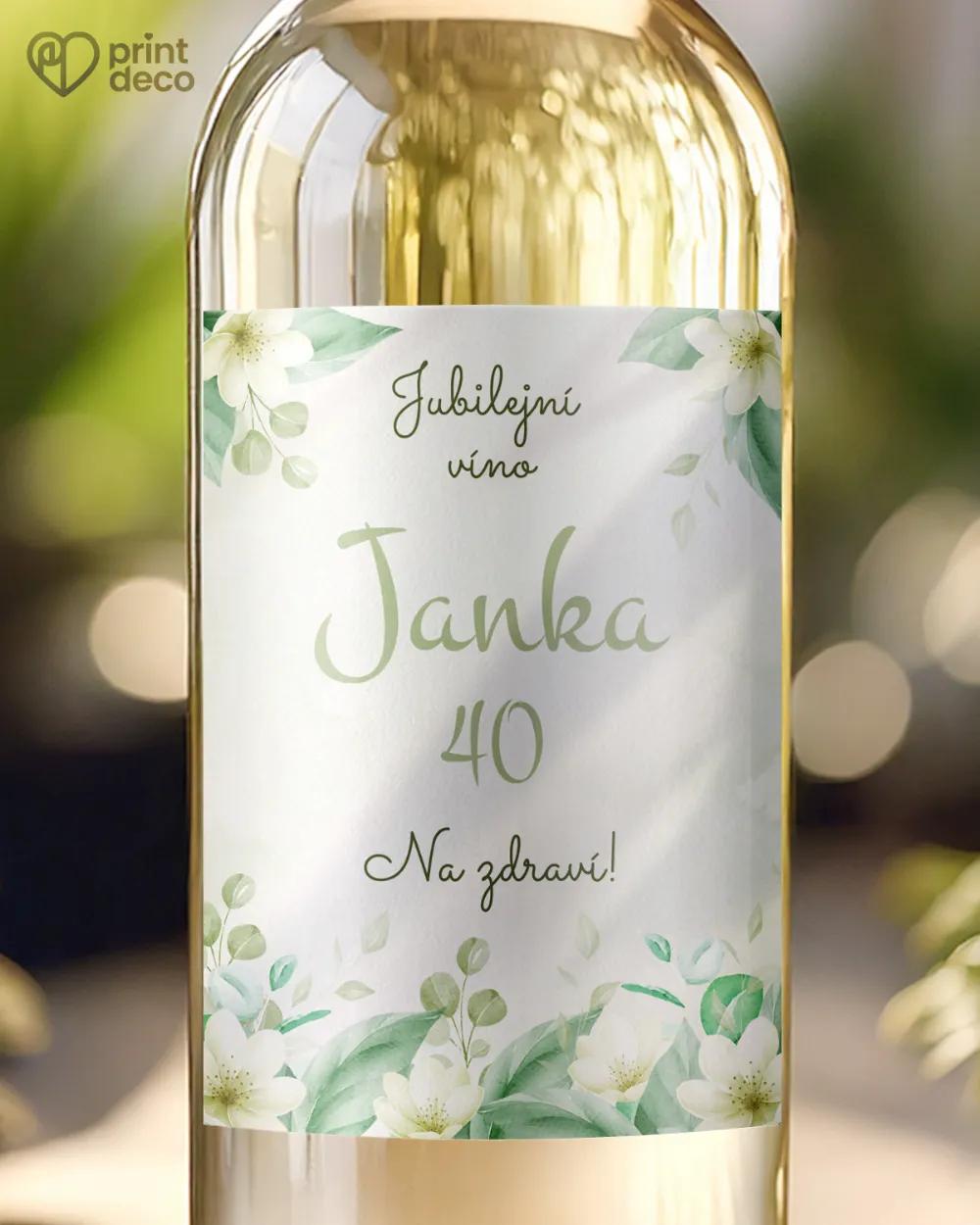 Etikety na láhve Bílé kvítky