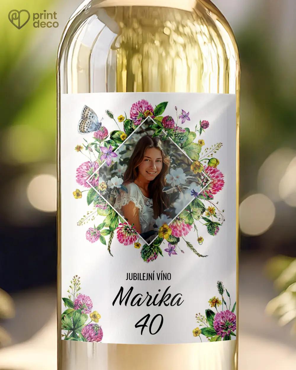 Etikety na láhve Polní květiny IV. s fotografií