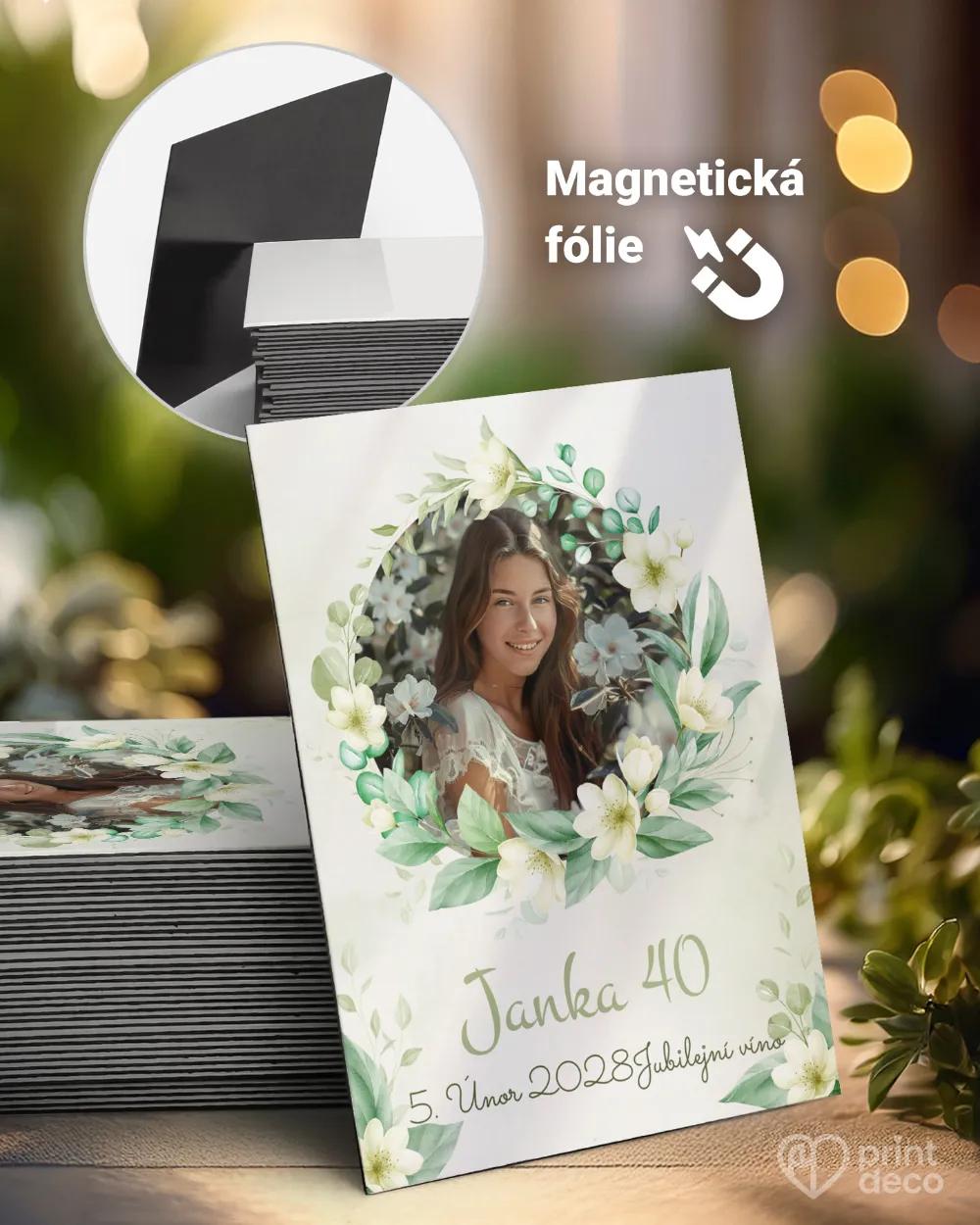 Památeční magnetky z oslavy Bílé kvítky s fotografií