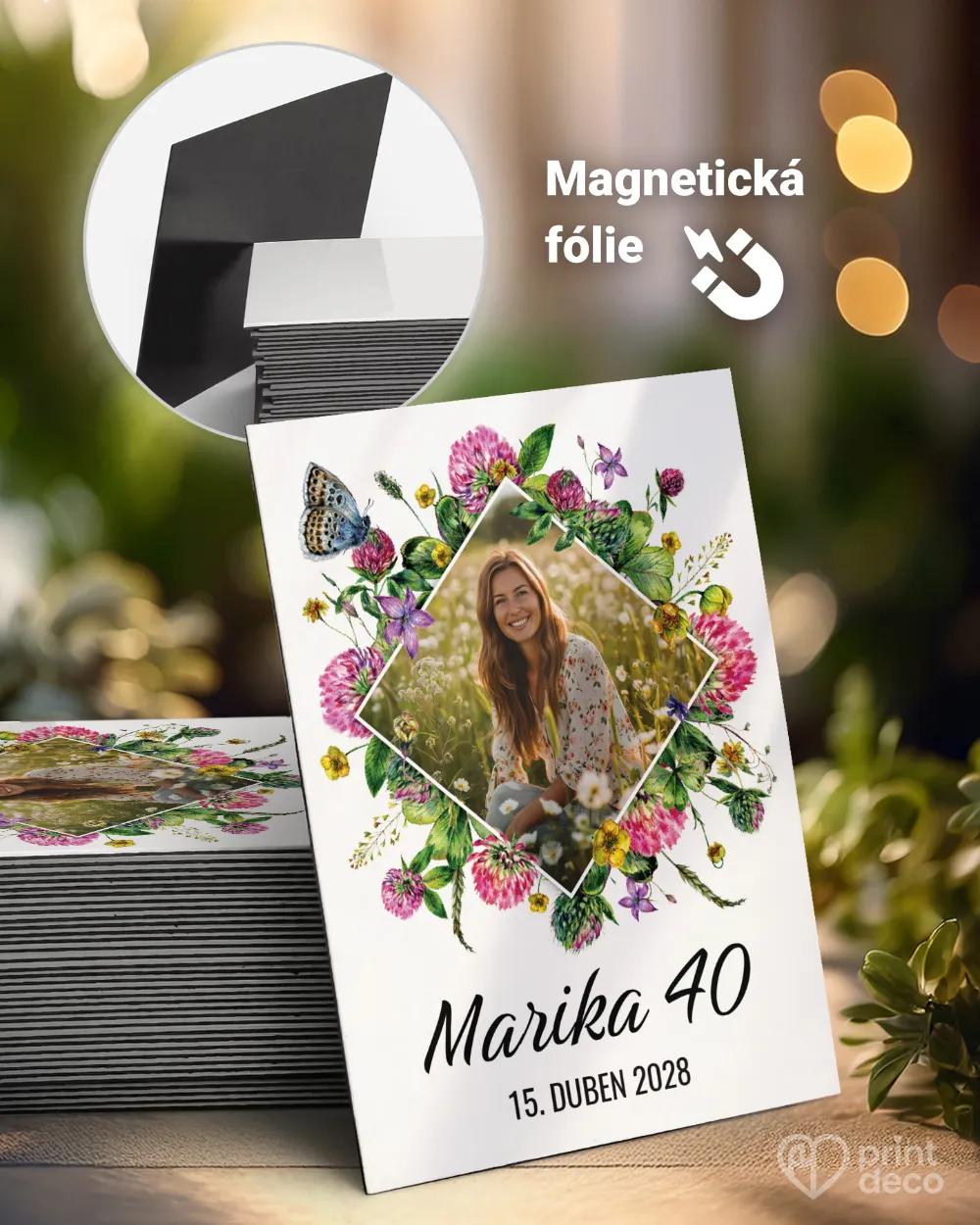 Památeční magnetky z oslavy Polní květiny IV. s fotografií