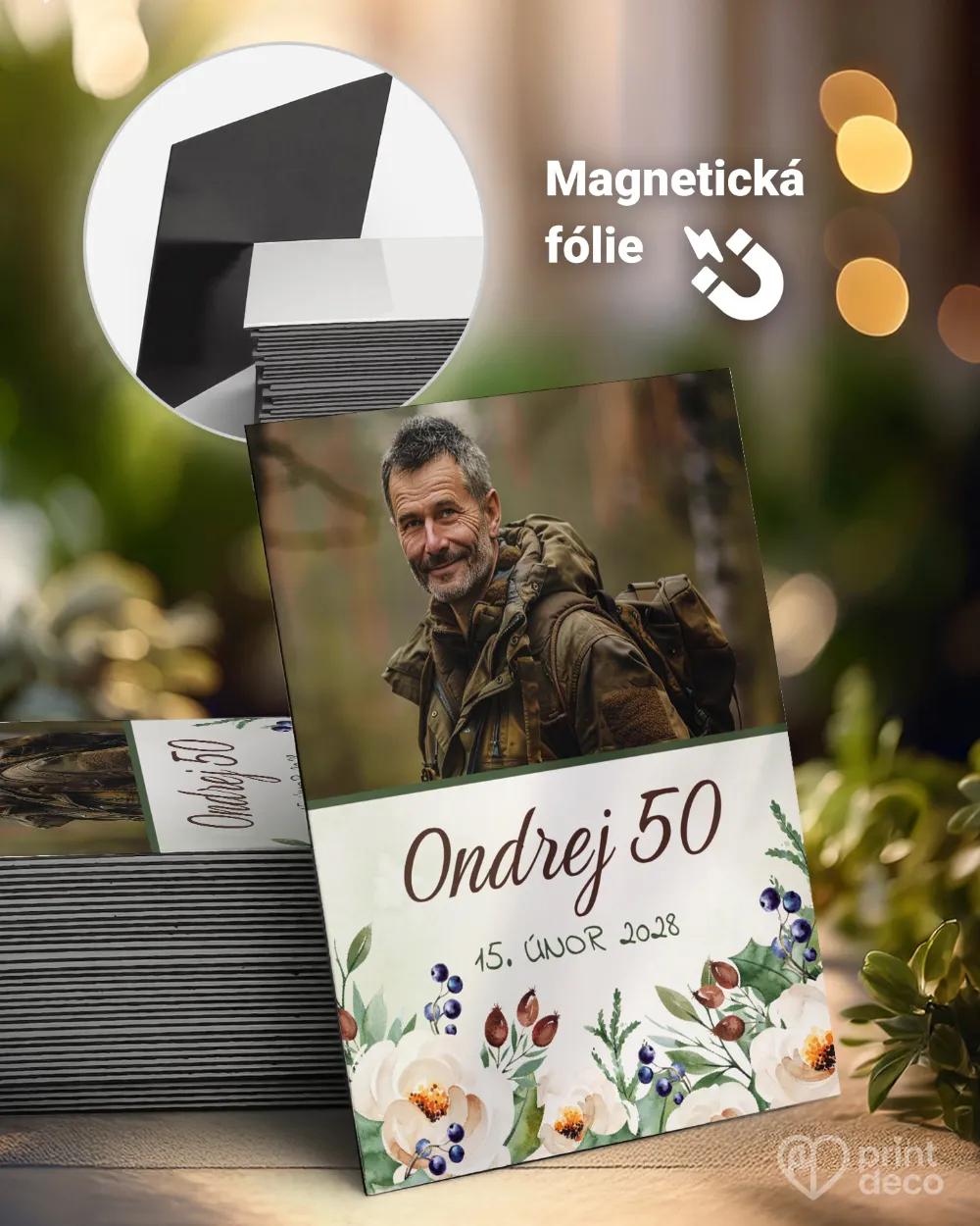 Památeční magnetky z oslavy Lesní plody s fotografií