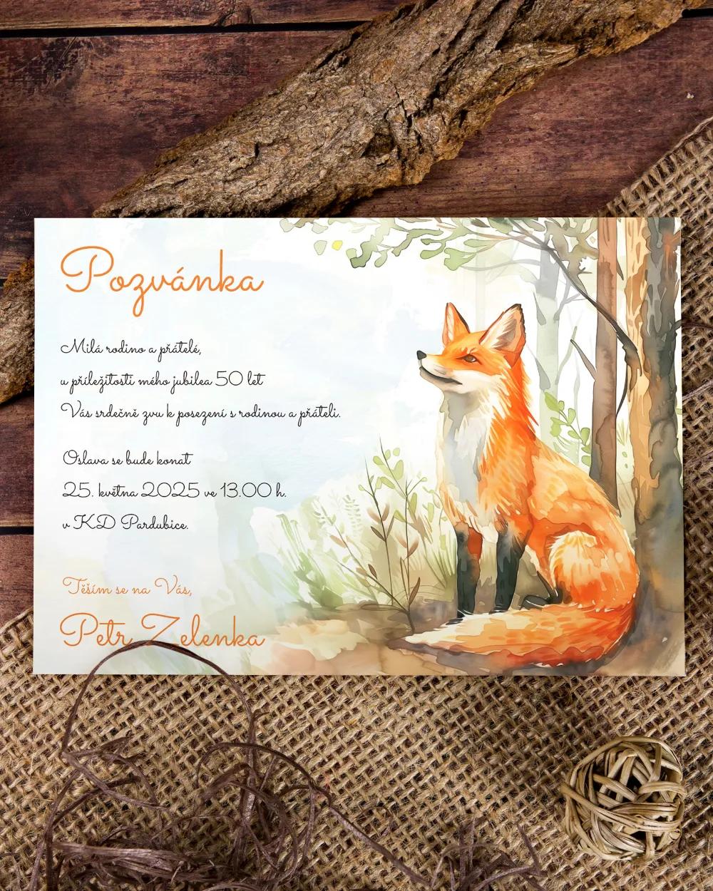 Pozvánka na narozeniny Liška 02