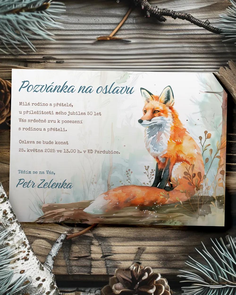 Pozvánka na narozeniny Liška 03