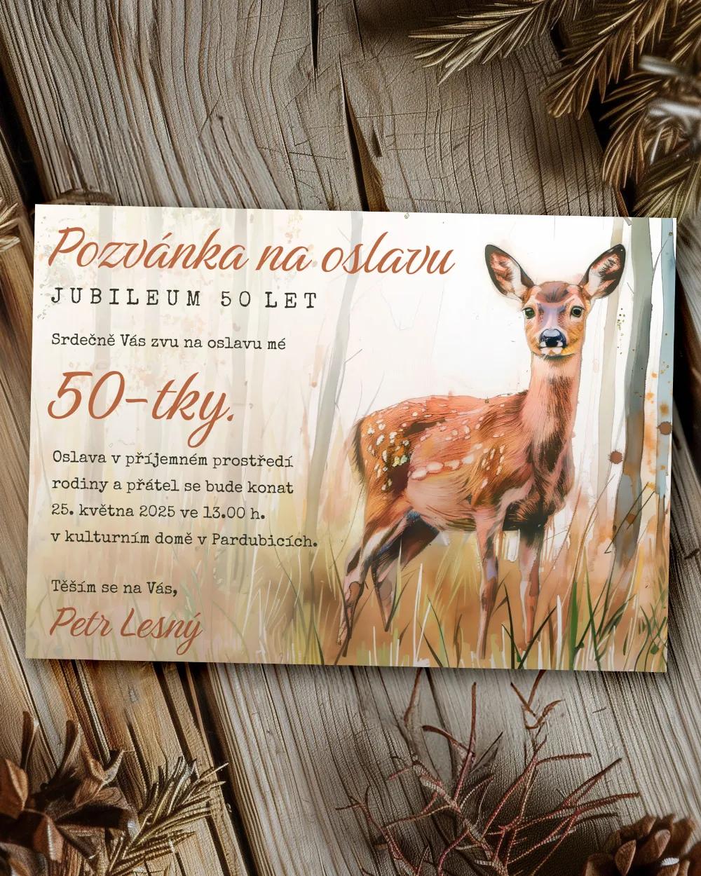 Pozvánka na narozeniny Srnka 01