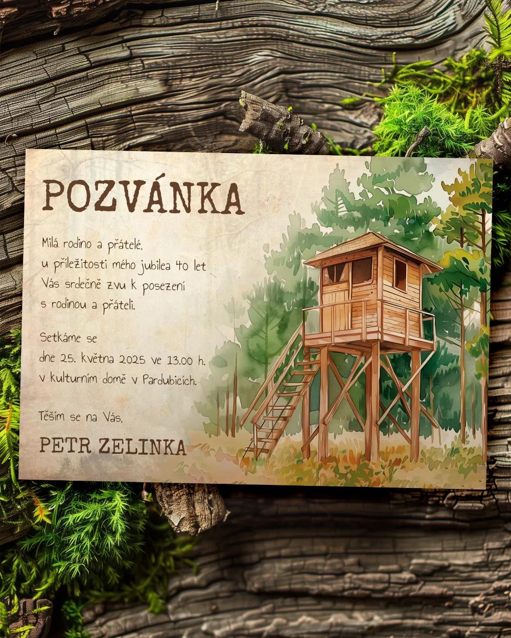 Pozvánka na narozeniny Lovecký posed