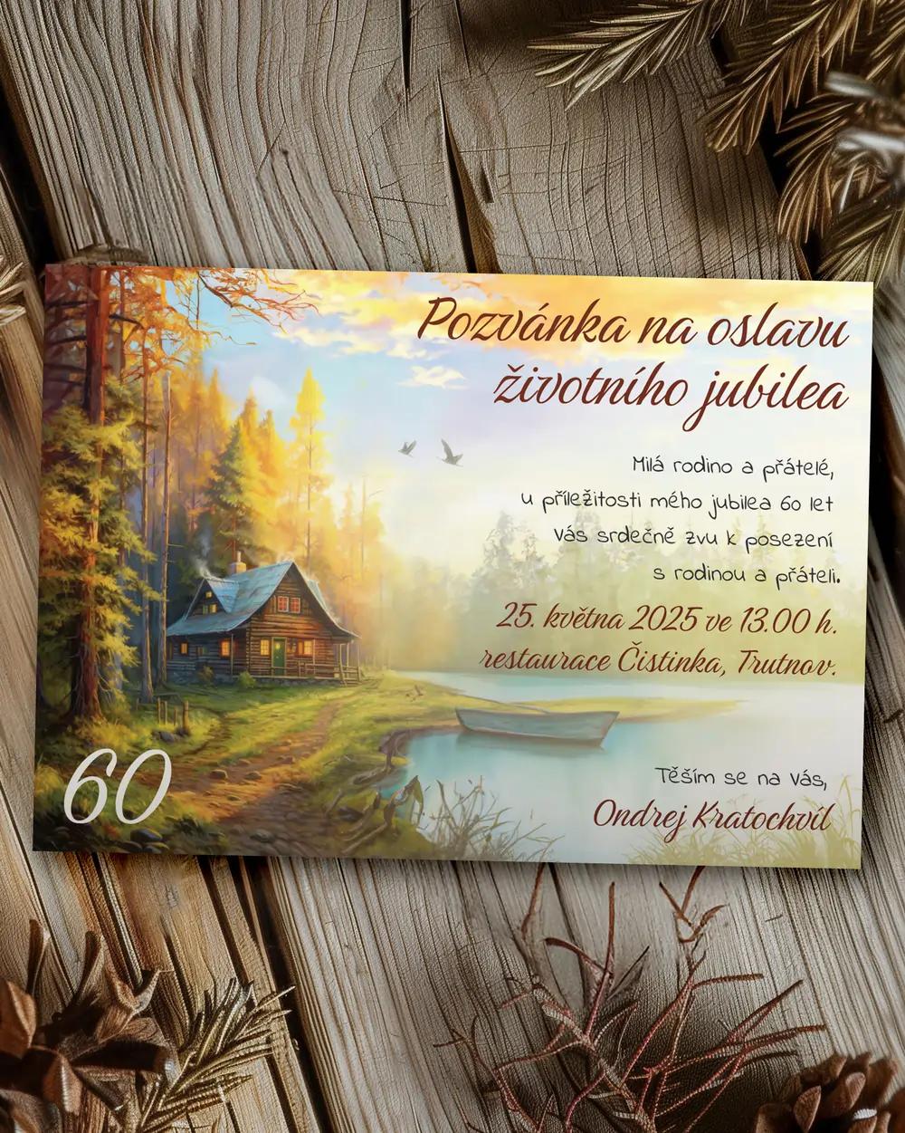 Pozvánka na narozeniny Lesní chata
