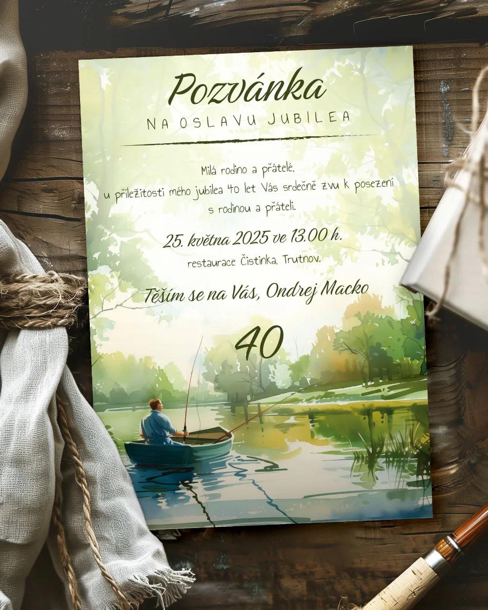 Pozvánka na narozeniny Rybář 02