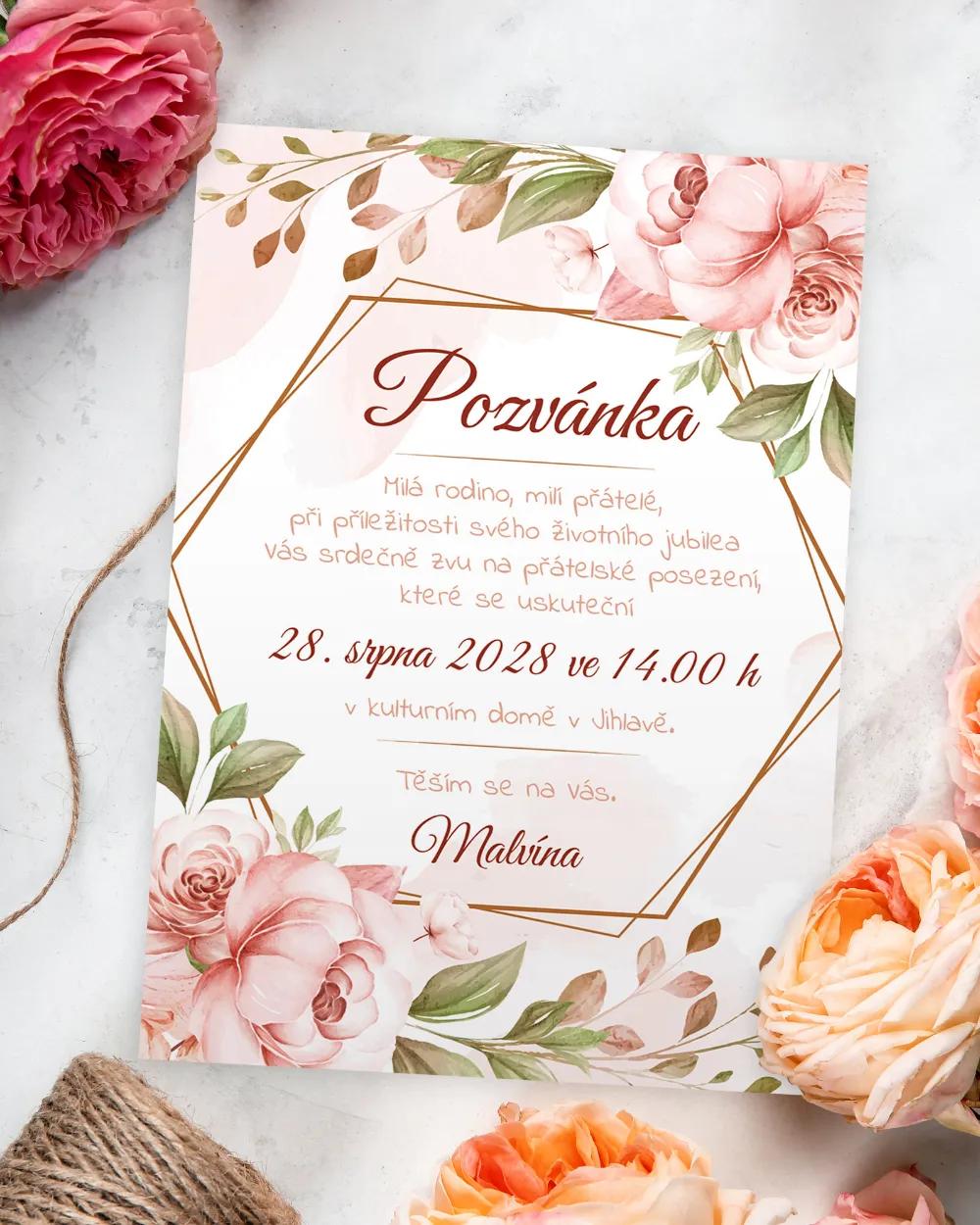 Pozvánka na narozeniny Květinový sen