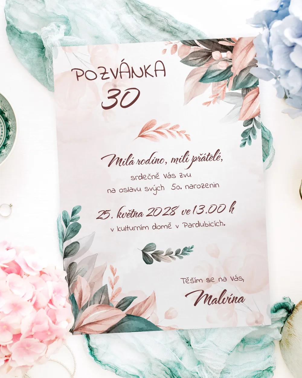 Pozvánka na narozeniny Botanic 01