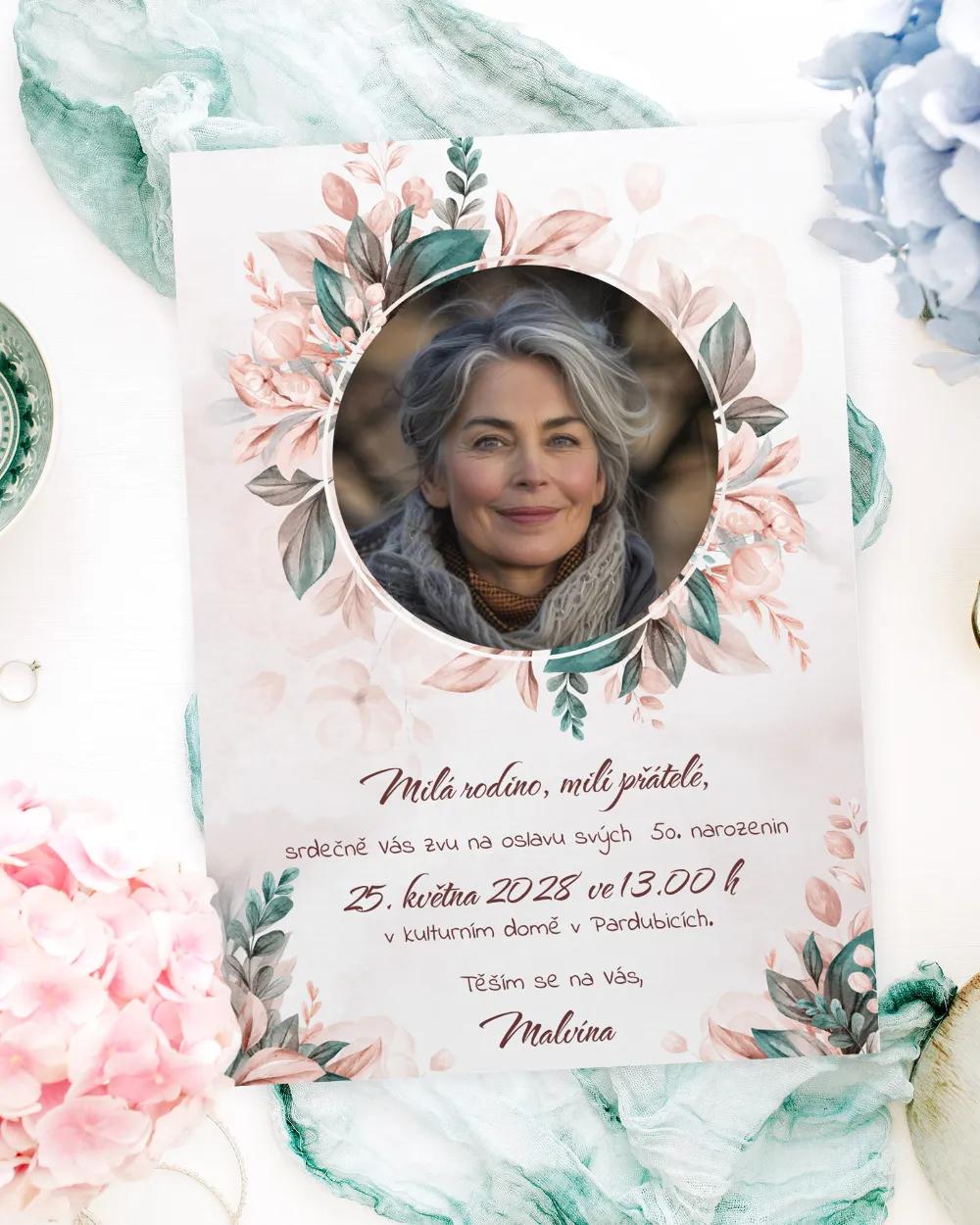 Pozvánka na narozeniny s fotkou Botanic 01