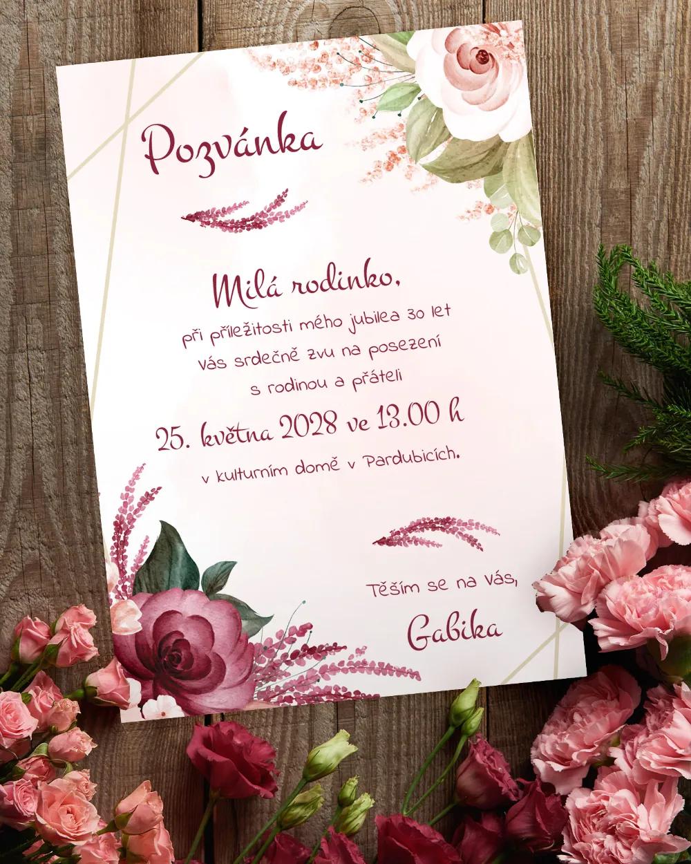 Pozvánka na narozeniny Botanic 02