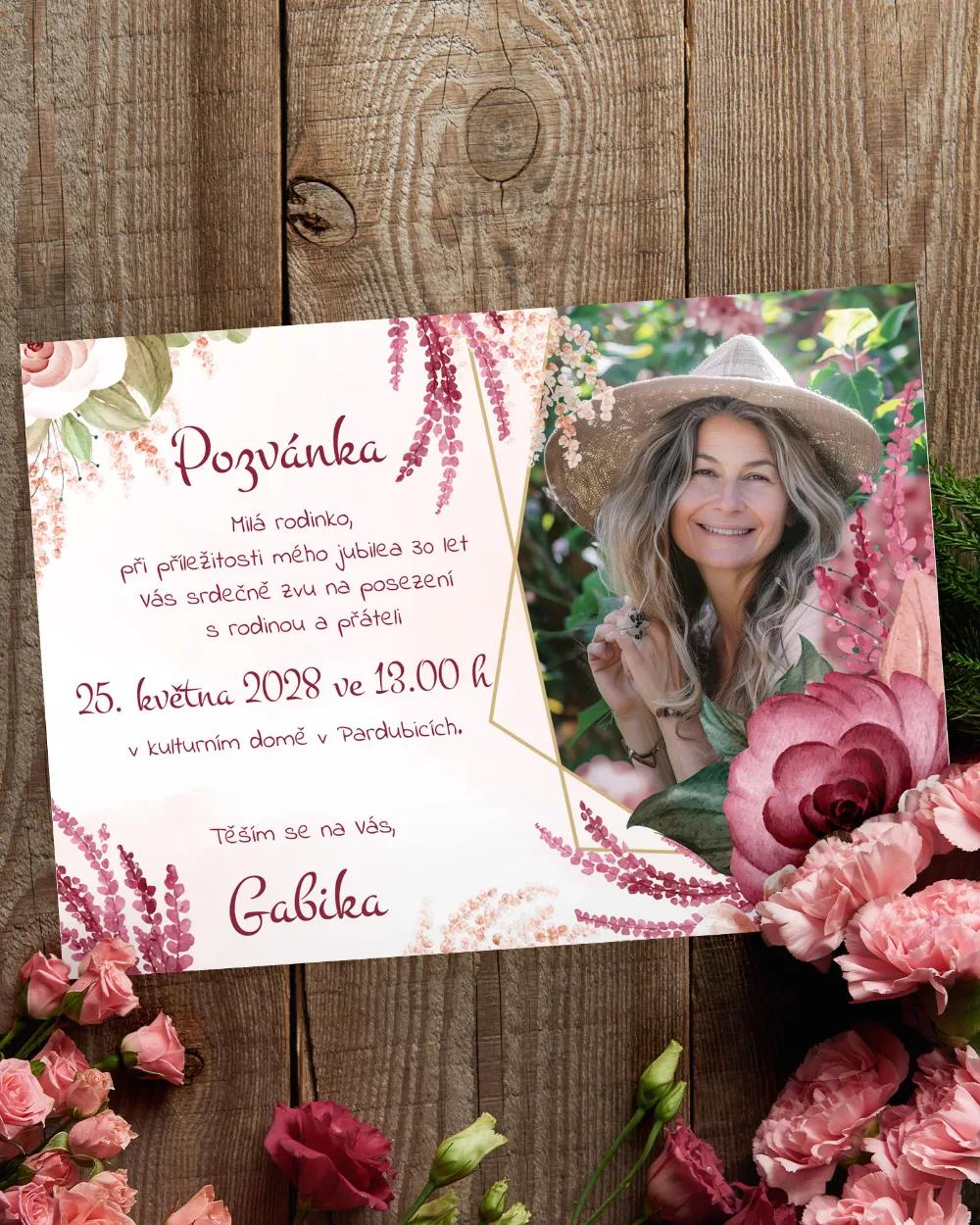 Pozvánka na narozeniny s fotkou Botanic 02