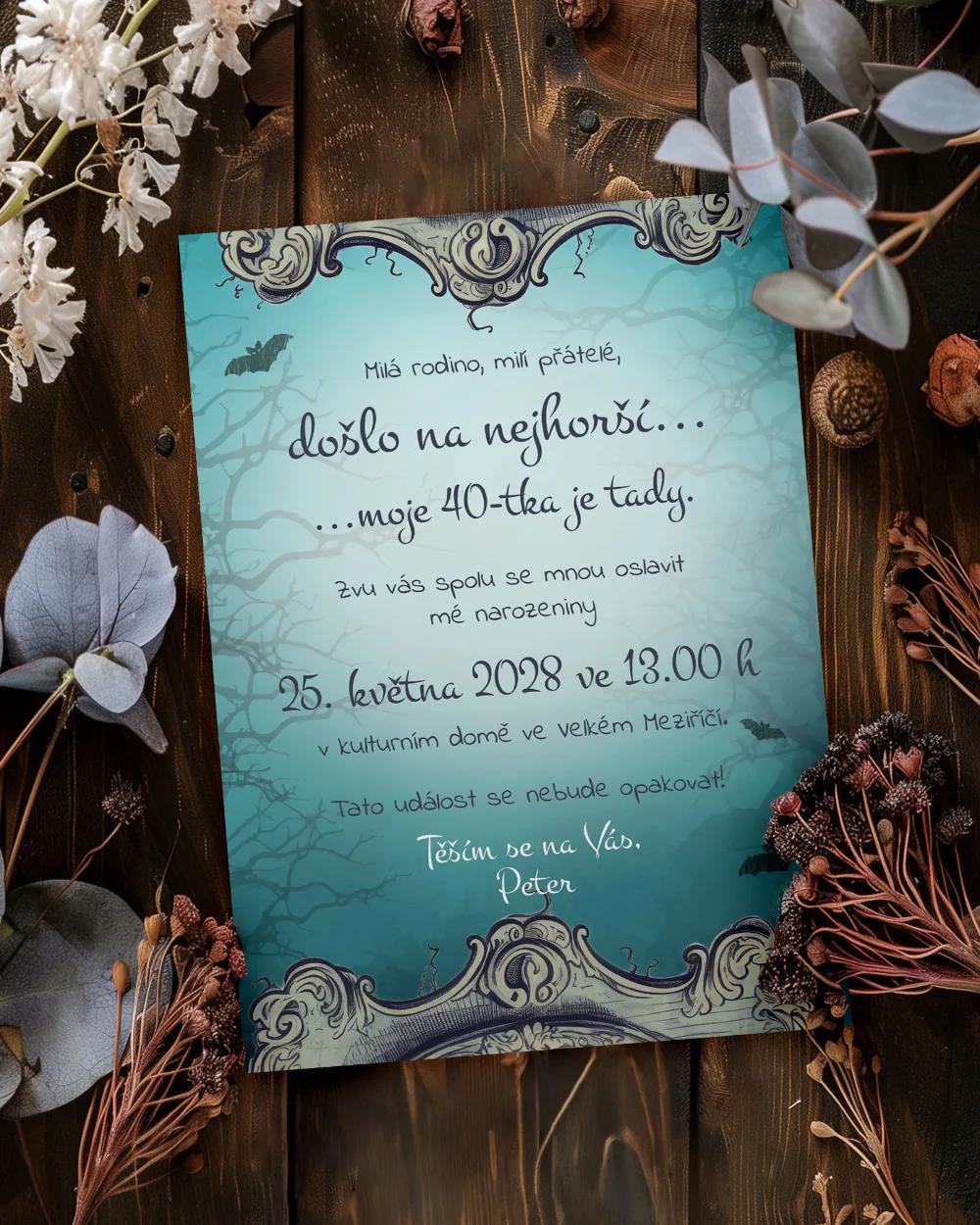 Pozvánka na narozeniny The Addams Family