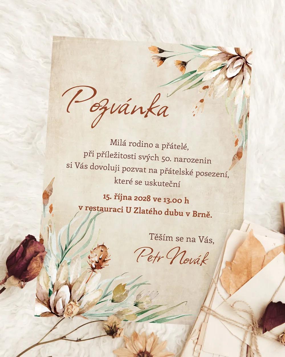 Pozvánka na narozeniny Savana