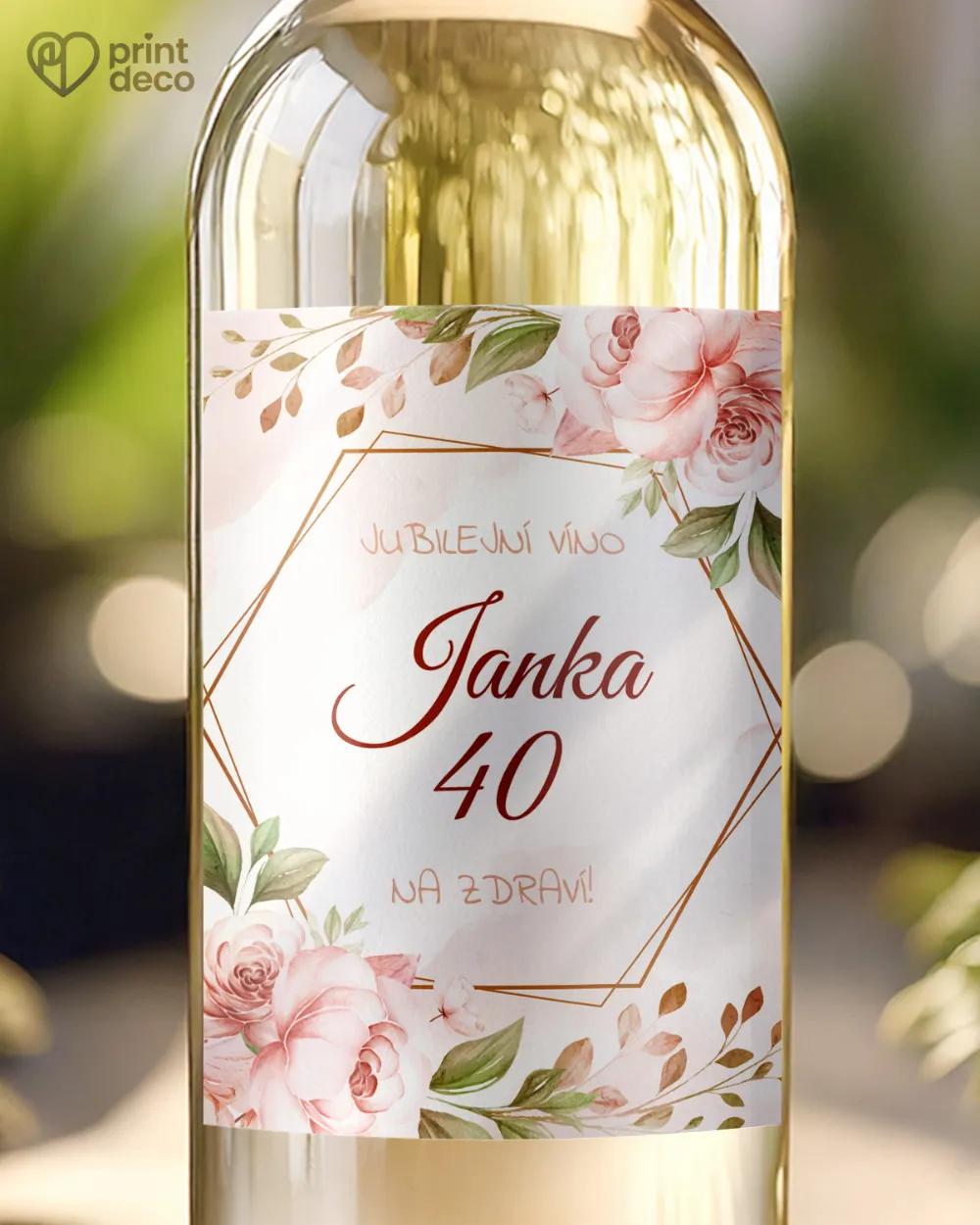 Etikety na láhve Květinový sen