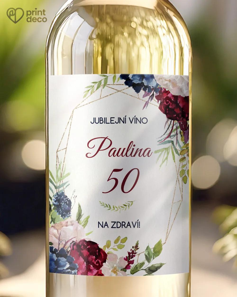 Etikety na láhve Burgundy růže