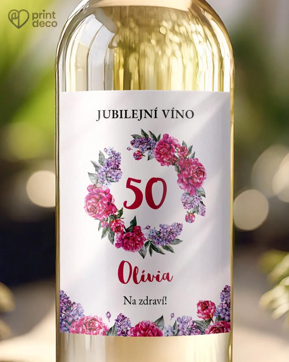 Etikety na láhve Pivoňky s šeříkem