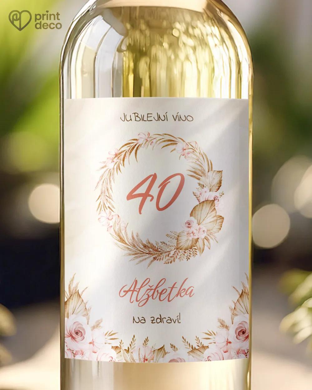 Etikety na láhve Sušené květiny I.