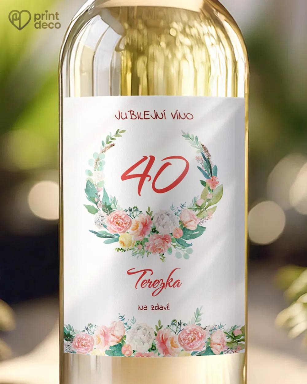 Etikety na láhve Věnec květin