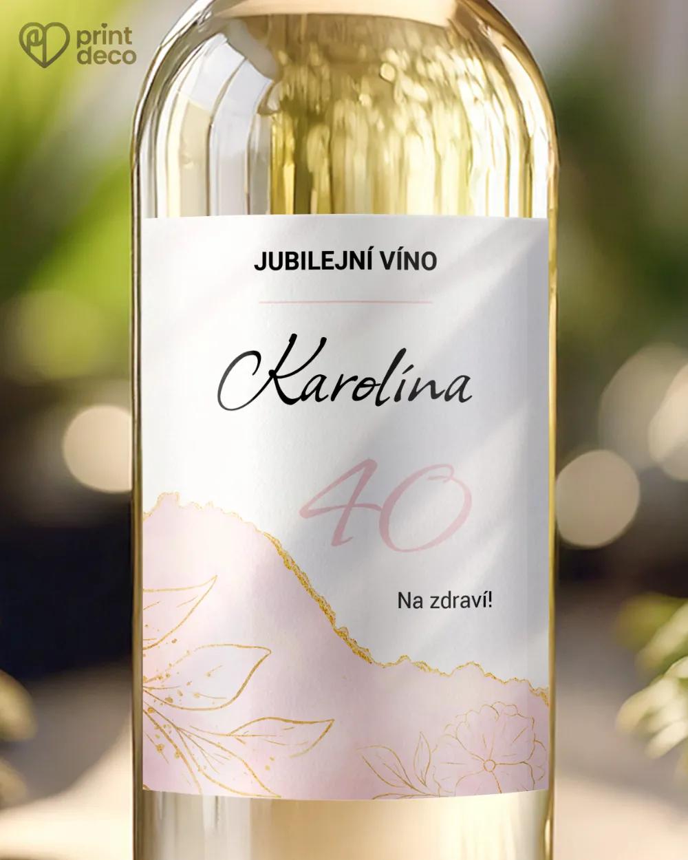 Etikety na láhve Mramor s květinami I.