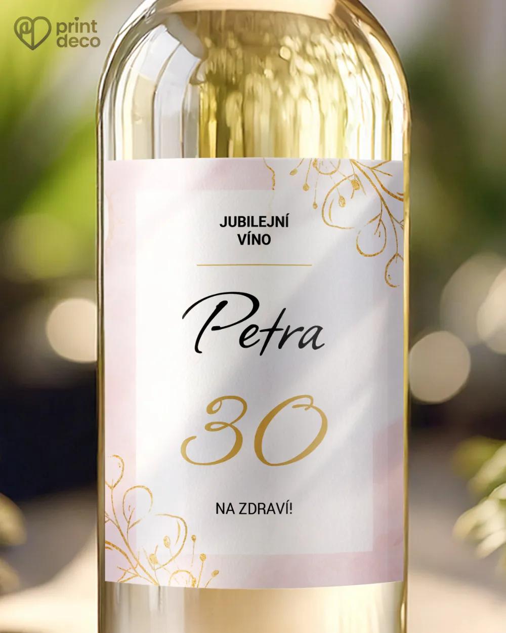 Etikety na láhve Mramor s květinami II.