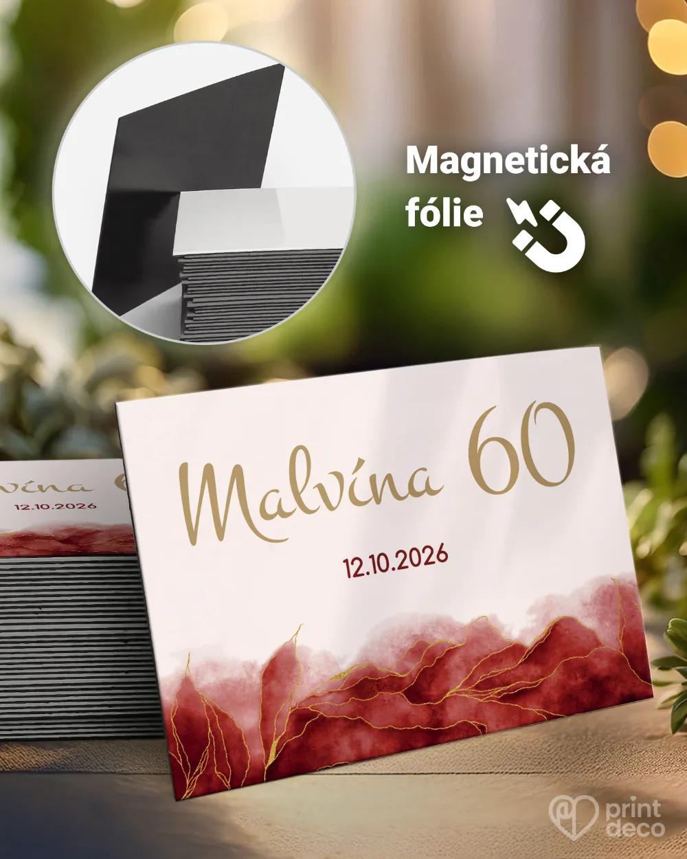 Památeční magnetky z oslavy Abstrakt III. bordó