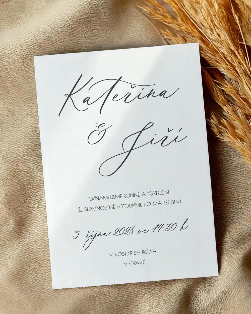 Svatební oznámení - Jemná elegance