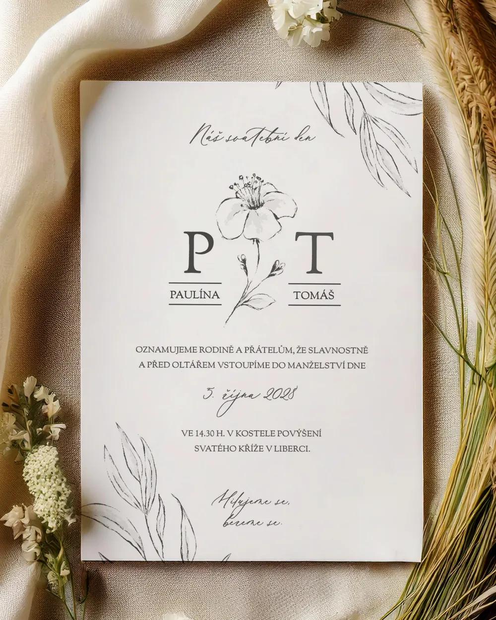 Svatební oznámení - Květinová romance