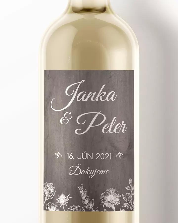 Svatební etikety se světlým motivem polní květiny