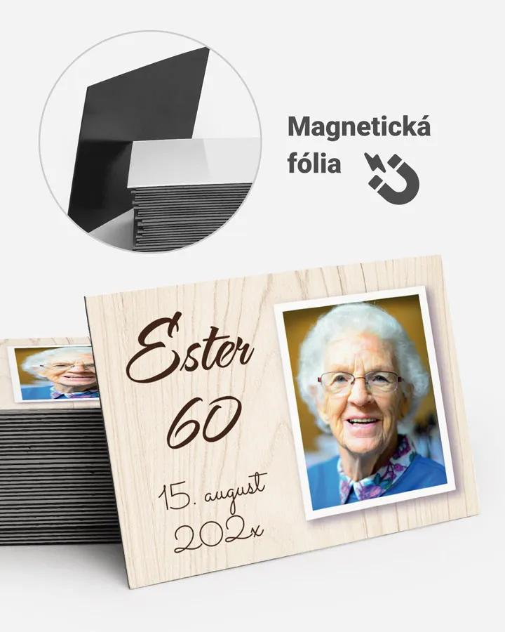 Památeční magnetky z oslavy Světlé dřevo s fotografií