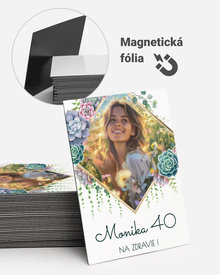Památeční magnetky z oslavy Sukulenty s fotografií